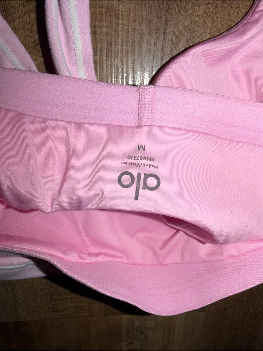 ALO Pink & White Trim Activewear Set – M/XS 💗